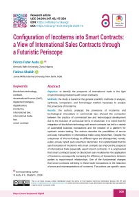 Configuration of Incoterms into Smart Contracts: a View of International Sales Contracts through a Futuristic Periscope