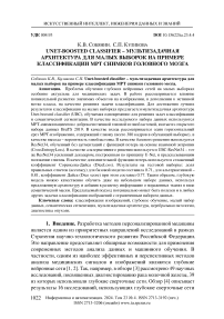 Unet-boosted classifier – мультизадачная архитектура для малых выборок на примере классификации МРТ снимков головного мозга