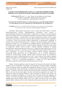 Анализ агротехнического ухода за садом восточной хурмы в Шеки-Загатальском регионе Азербайджанской Республики