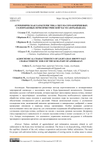 Агрохимическая характеристика светло-серо-коричневых солончаковых почв Прикуринской части Азербайджана