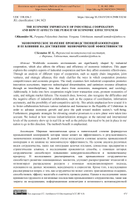 The economic importance of industrial cooperation and how it affects the pursuit of economic effectiveness