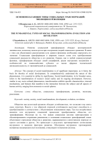 Основополагающие типы социальных трансформаций: эволюция и революция