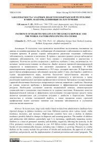 Заболеваемость сахарным диабетом в Кыргызской Республике и мире. Факторы, влияющие на его течение