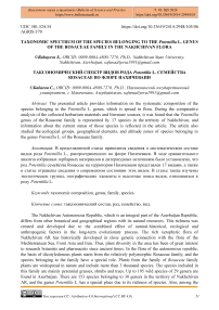 Taxonomic spectrum of the species belonging to the Potentilla L. genus of the Rosaceae family in the Nakhchivan flora