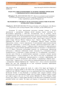 Трансгрессивная изменчивость количественных признаков у гибридов второго поколения пшеницы