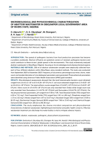 Microbiological and physicochemical characterization of abattoir wastewater in Obio/Akpor local government area of Rivers state, Nigeria