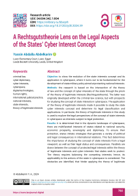 A Rechtsgutstheorie Lens on the Legal Aspects of the States’ Cyber Interest Concept