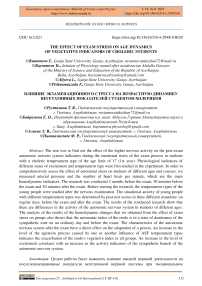 The effect of exam stress on age dynamics of vegetative indicators of choleric students