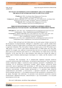 Mycology of fodder plants in different areas of Azerbaijan the results of studies devoted to the evaluation