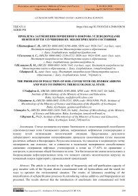 Проблема загрязнения почвенного покрова углеводородами нефти и пути улучшения их экологического состояния