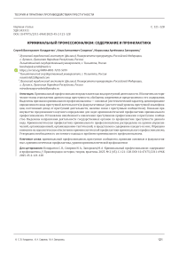 Криминальный профессионализм: содержание и профилактика