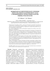 Новый метод хирургического лечения эпителиального копчикового хода с применением стромальных клеток: оценка результатов