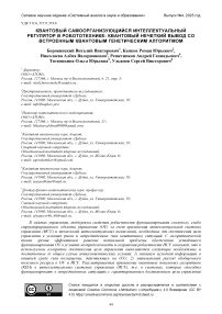 Квантовый самоорганизующийся интеллектуальный регулятор в робототехнике: квантовый нечеткий вывод со встроенным квантовым генетическим алгоритмом