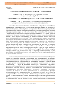 Current Status of Caryophyllaceae Juss. in the Lachin District