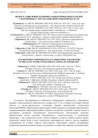 Возраст-зависимые различия лабораторных показателей у беременных с преэклампсией в Ошской области