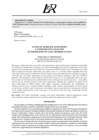 ATYPICAL WORK RELATIONSHIPS: A COMPARATIVE ANALYSIS AS EXEMPLIFIED BY EAEU MEMBER STATES