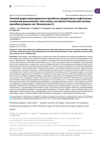 Типовой разрез верхнедевонско-турнейских продуктивных нефтеносных отложений доманикового типа осевых зон Камско-Кинельской системы прогибов (опорная скв. Мелекесская-1)
