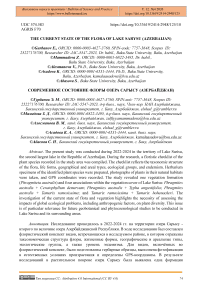 The Current State of the Flora of Lake Sarysu (Azerbaijan)