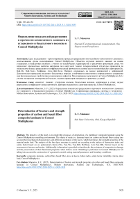 Определение показателей разрушения и прочности композитного ламината из углеродного и базальтового волокна в Comsol Multiphysics