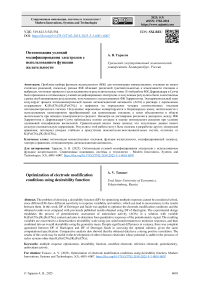 Оптимизация условий модифицирования электродов с использованием функции желательности