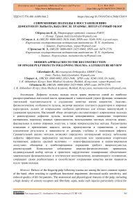 Современные подходы к восстановлению дефектов пульпы пальца после травмы (литературный обзор)