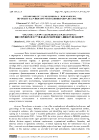 Организация телемедицины в гинекологии по опыту Кыргызской Республики (обзор литературы)