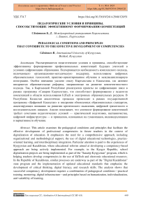 Педагогические условия и принципы, способствующие эффективному формированию компетенций