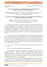 Анализ спектров КР сополимеров этилена и пропилена в области частот от 2850 до 2950 см⁻¹