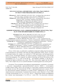 Influence of the Para-Aminobenzoic Acid–NiSO₄·7H₂O Complex on In Vitro Proliferation of Gisela-5