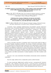 Сравнительная характеристика социального обеспечения судей в Российской Федерации, Республике Казахстан и Республике Беларусь