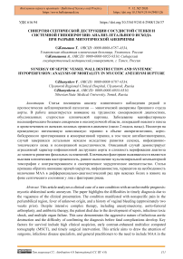 Синергия септической деструкции сосудистой стенки и системной гипоперфузии: анализ летального исхода при разрыве митотической аневризмы