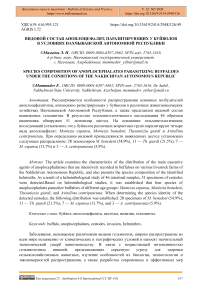 Видовой состав аноплоцефалят, паразитирующих у буйволов в условиях Нахчыванской Автономной Республики