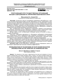 Реорганизация сети государственных организаций высшего образования на территории Хабаровского края