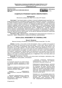 Социально-правовая оценка кибербуллинга