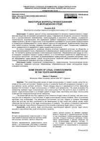 Некоторые вопросы правосознания в молодежной среде