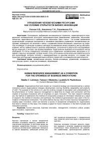 Управления человеческими ресурсами как условие открытости бизнес-инноваций