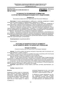 Особенности проявления асимметрии в отечественной модели бюджетного федерализма