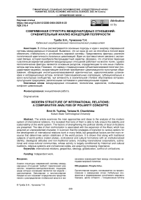 Современная структура международных отношений: сравнительный анализ концепций полярности