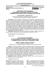 Ключевые роли очевидцев в динамике эскалации уличного насилия: криминологический анализ прецедентных кейсов