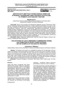 Деятельность местных чрезвычайных комиссий в период становления советской власти в России, на примере саратовской губернии