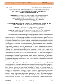 Энергетический и промышленный секторы в экономике переходного периода Кыргызской Республики: проблемы и возможности