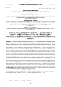 Система государственного надзора за деятельностью центров поддержки технологий и инноваций (ЦПТИ) в Российской Федерации: правовые основания и практические аспекты