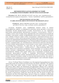 Фитоценотическая роль бобовых растений в аридных и полуаридных экосистемах плато Бозгыр