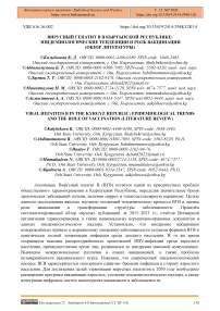 Вирусный гепатит B  в Кыргызской Республике: эпидемиологические тенденции и роль вакцинации (обзор литературы)