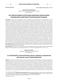 Системная модель интеграции цифровых финансовых инноваций и цифровой трансформации продаж