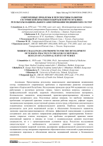 Современные проблемы и перспективы развития сестринской практики в Кыргызской Республике: результаты национального анкетирования медицинских сестер