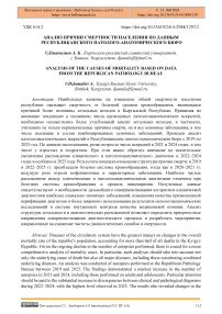 Анализ причин смертности населения по данным Республиканского патолого-анатомического бюро