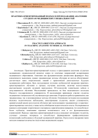 Практико-ориентированный подход в преподавании анатомии студентам медицинских специальностей