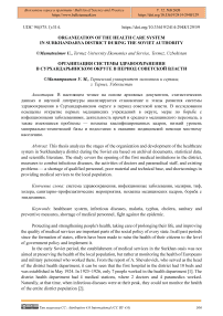 Organization of the Health Care System in Surkhandarya District During the Soviet Era