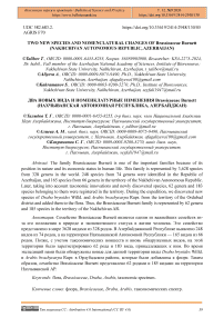 Two New Species and Nomenclatural Changes of Brassicaceae Burnett (Nakhchivan Autonomous Republic, Azerbaijan)